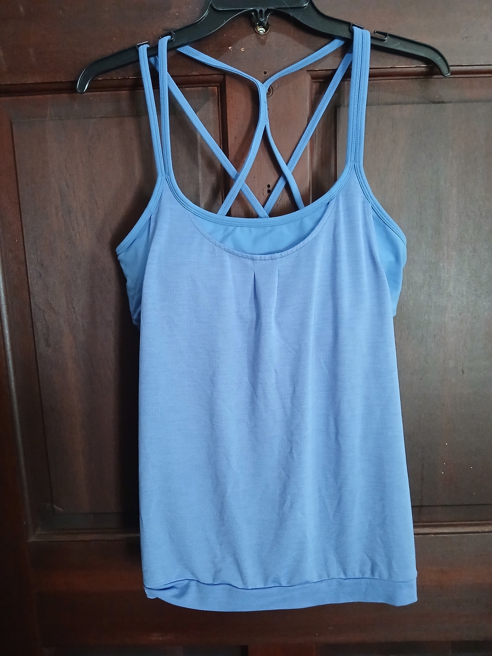 Athleta Periwinkle Double-Strap Performance Tank Size L 2 In 1 Support Bralette